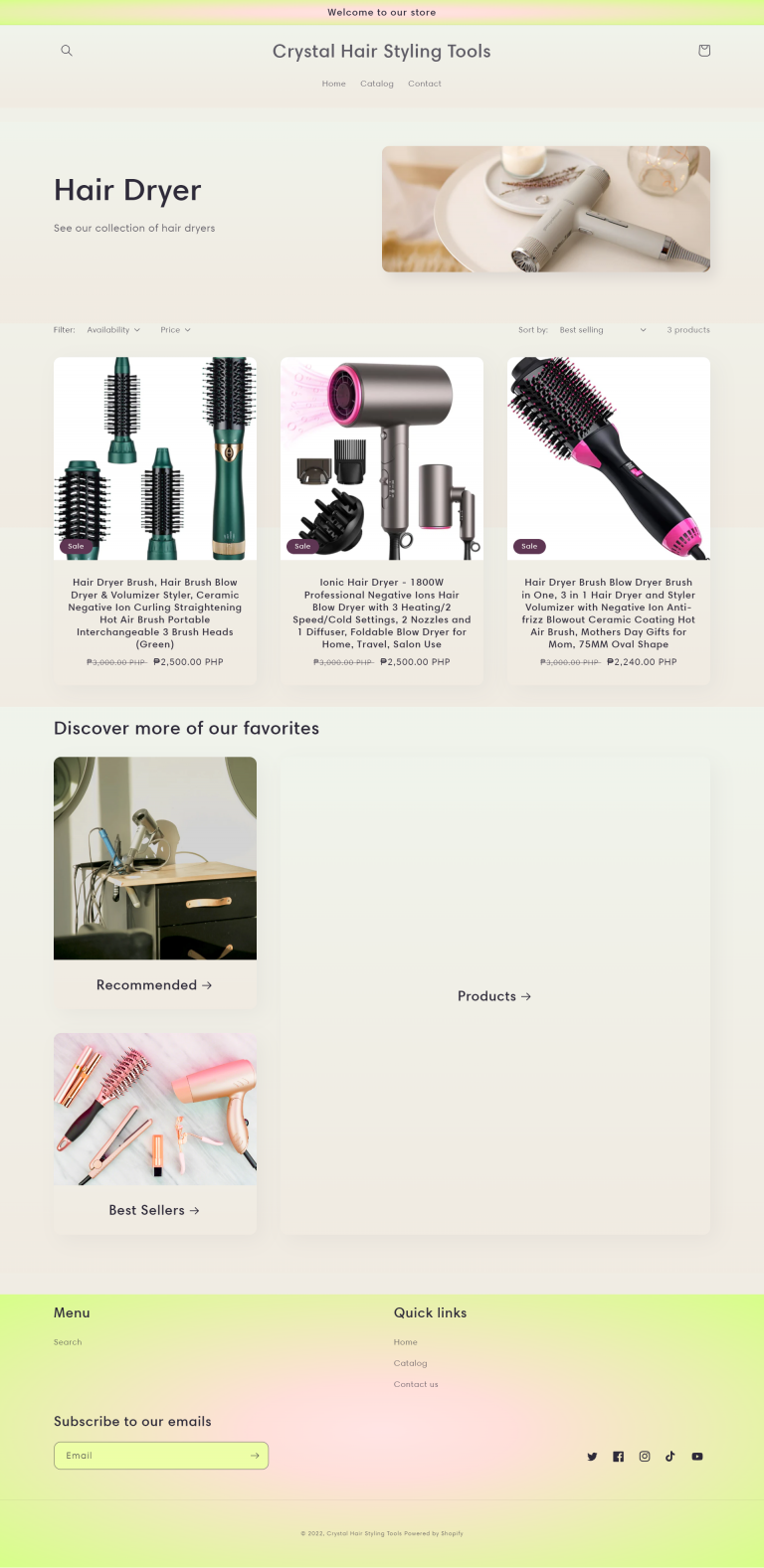 Hair Dryer Collection Page
